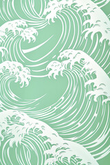 Mint and white wave pattern, crisp and clean, ideal for healthcare or eco-friendly themes