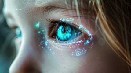 The Close-up of Futuristic Eye.