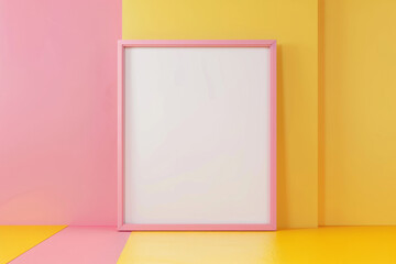 Empty blank frame on a vibrant background. Generative AI