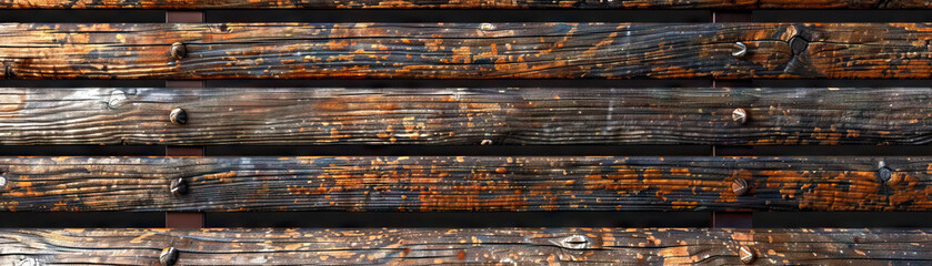 Weathered Wooden Bench: Close-Up of Textured Wooden Bench with Rustic Appeal