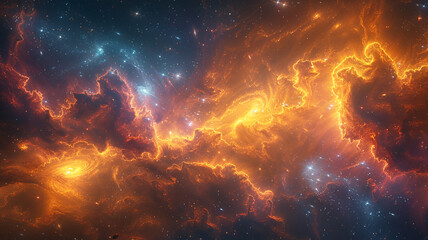 Obraz premium Interstellar clouds swirling in a cosmic ballet of colors.