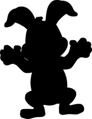 Obraz premium Cartoon rabbit holding an Easter basket