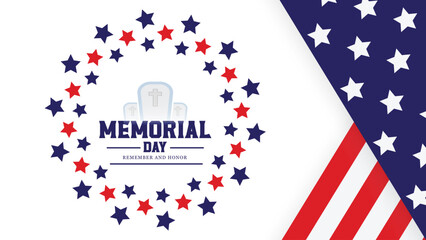 happy memorial day poster design vector file