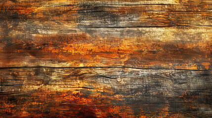 Obraz premium Rustic Wooden Table: Close-Up of Textured and Weathered Wooden Table with Natural Grain