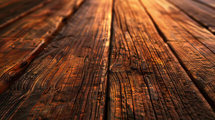 Rustic Wooden Table: Close-Up of Textured and Weathered Wooden Table with Natural Grain