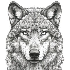 Fototapeta premium wolf drawing Coloring book page