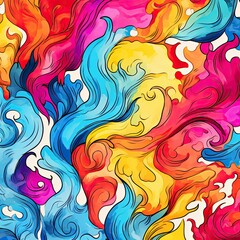 Fototapeta premium Vivid hues dance, composing a vibrant backdrop in captivating illustration.
