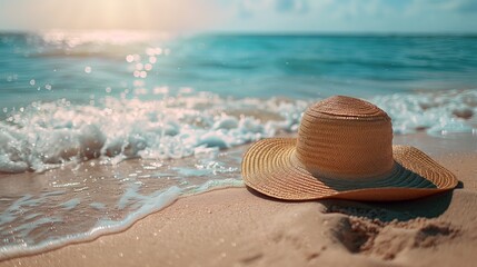 banner ideas decipting summer travel beach and vacations with copyspace