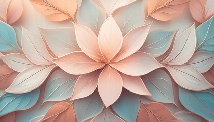 trendy abstract floral pattern elegant pastel color modern design wallpaper colorful leaves and...