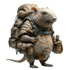A cheerful 3D cartoon illustration of an armadillo leading lost hikers.