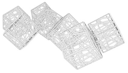 Geometric shapes vector 3d drawing