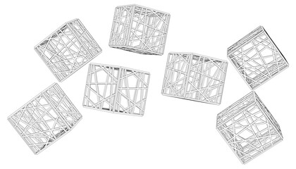 Geometric shapes vector 3d drawing