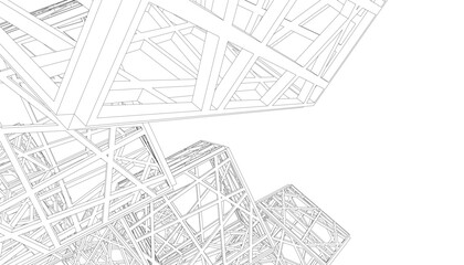 Fototapeta premium Geometric shapes vector 3d drawing