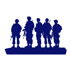 Soldier and army silhouette background. Soldier in battlefield. Memorial day decoration.