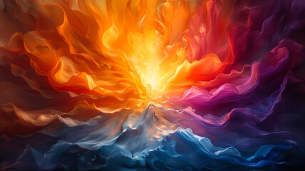 Vibrant bursts of color radiating from a central point of pure white light.