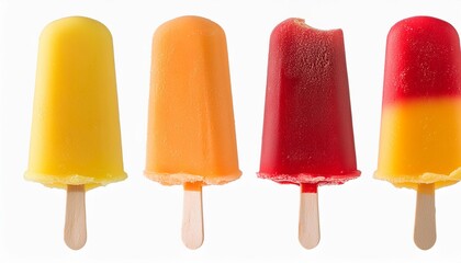 ice cream on a stick with a bite mark isolated png ice cream or fruit ice isolated on a transparent background yellow orange and red ice cream on a stick vertical ice cream banner