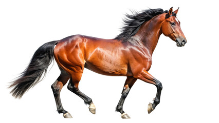 Obraz premium Young healthy horse isolated on Transparent background.