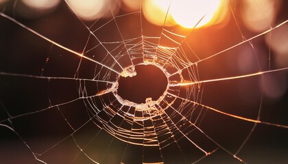 broken glass on dark background with hole close up photo - Powered by Adobe