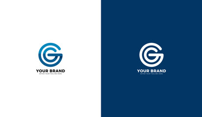 GG letter logo. G icon, round. Vector illustration template design