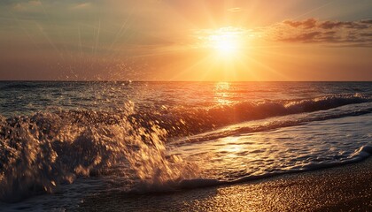 abstract background with sun and waves