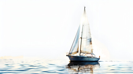 sailing boat on white background