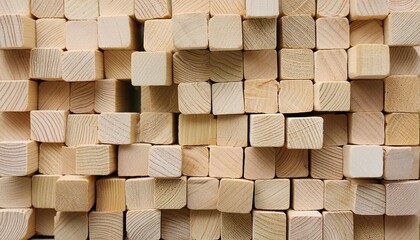 stacked of wooden or timber blocks background generative ai