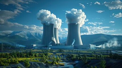 Harnessing the Atom: Nuclear power plants generate electricity through controlled nuclear reacti