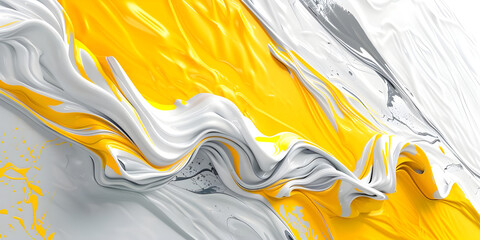 Modern Fusion: Abstract Background in Yellow, Gray, and White, Contemporary Blend: Yellow, Gray, and White Abstract Background-Ai-generated