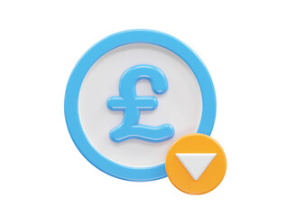 Pound icon 3d rendering illustration element