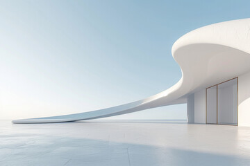 Concrete outdoor square building,Empty architectural background.