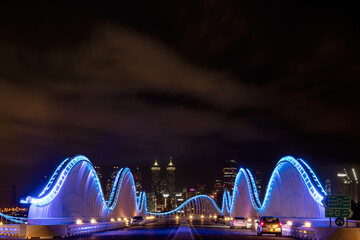 Night view of Maidan Bridge Dubai UAE