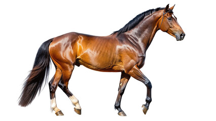 Fototapeta premium Young healthy horse isolated on Transparent background.