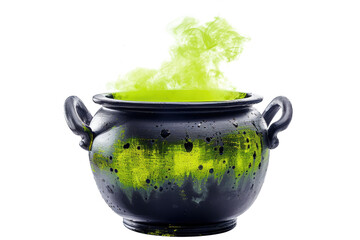 toxic witch cauldron isolated on white or transparent png