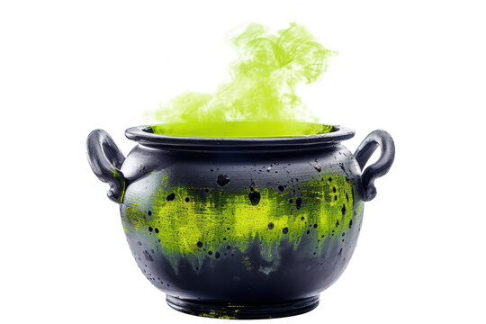 toxic witch cauldron isolated on white or transparent png