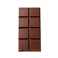 Chocolate bar on transparent background PNG cut out clipart.