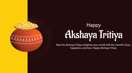 Indian Festival Akshaya Tritiya Celebration Vector Design
