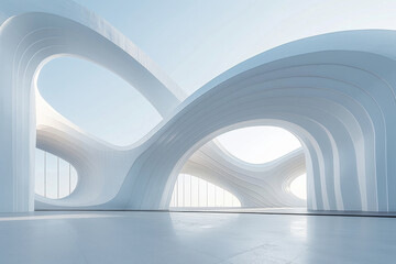 Concrete outdoor square building,Empty architectural background.