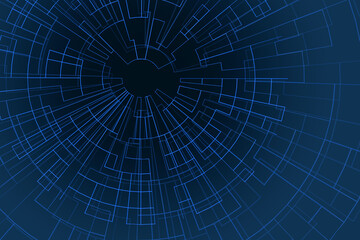 Fototapeta premium Blue Tone Digital Graphic Abstract Background, curve blue line