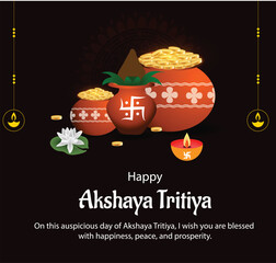 Indian Festival Akshaya Tritiya Celebration Vector Design
