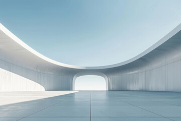 Obraz premium Concrete outdoor square building,Empty architectural background.