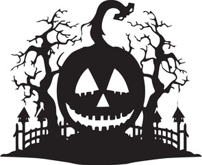 Happy Pumpkin Vector Cut File Silhouette