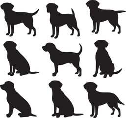 Labrador Dog Silhouette Set