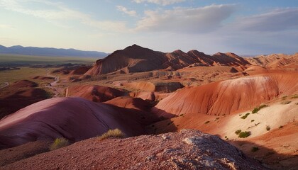 red mountains boguty kazakhstan martian landscapes