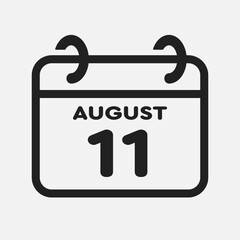 Icon page calendar day - 11 August