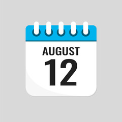 Icon page calendar day - 12 August