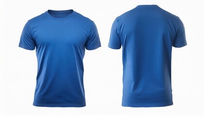 Blue t shirt front and back view. mockup