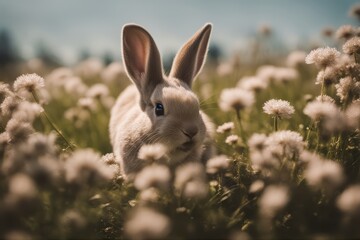 Fototapeta premium 'kaninchen rabbit pet rodent beige brown hare background pretty ear easter fur portrait studio mammal sweet animal'