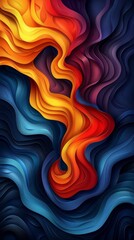 Fototapeta premium An abstract painting with vibrant colors and a sense of movement. The painting is full of energy and life, and it seems to capture the essence of the natural world.