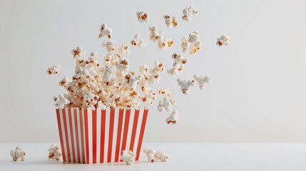 Popcorn Bursting from Striped Container