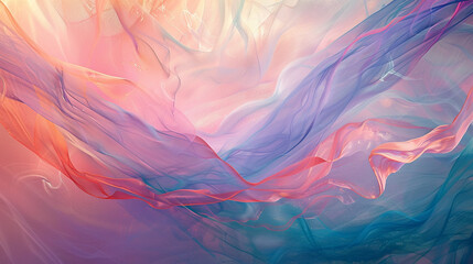 Ethereal wisps of color drift and sway, painting a serene dreamscape of abstract tranquility.